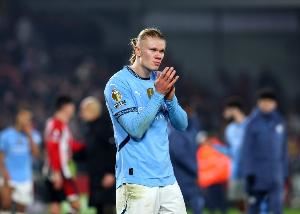 哈兰德已为曼城打进126球，升至俱乐部历史射手榜第12位